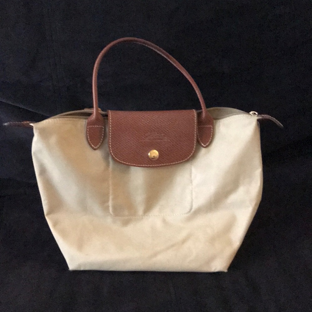 Khaki longchamp le pliage small nylon tote